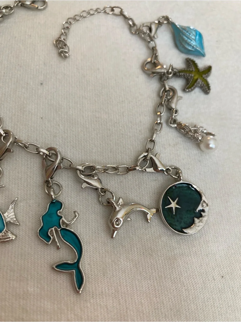 Ocean Sea Beach Charms Bracelet Mermaid Dolphins Nautical